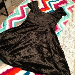 Black Velvet Skater Dress